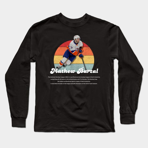 Mathew Barzal Vinteg Vol 01 Long Sleeve T-Shirt by Gojes Art